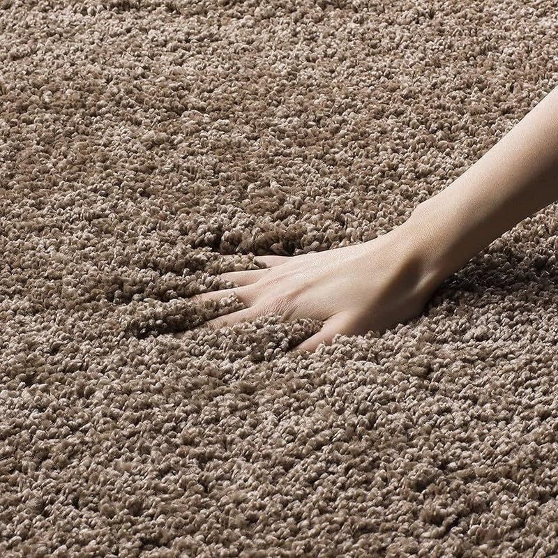 Image of Carpet for Living Room 5 X 7 FEET Modern Soft Shaggy Carpet Thick, Fluffy & 2 inch Pile Shag Rug for Your Kids Room, Bedroom & Livingroom (Dark Beige)