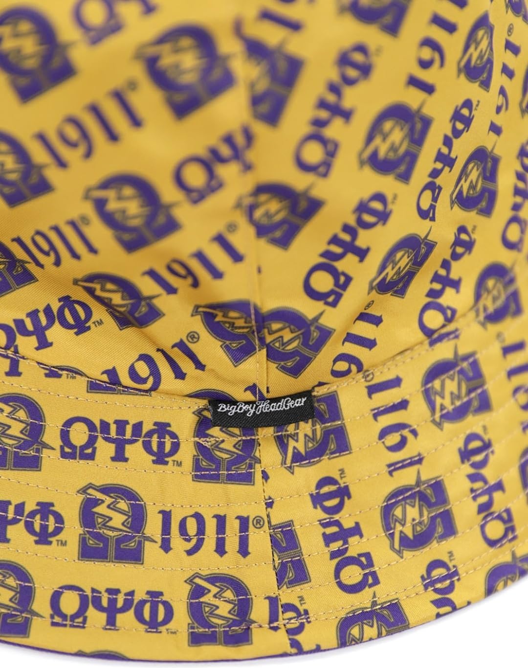 Big Boy Omega Psi/Ψ Phi Divine 9 S145 Reversible Mens Bucket Hat [Purple/Old Gold] - ID#62609