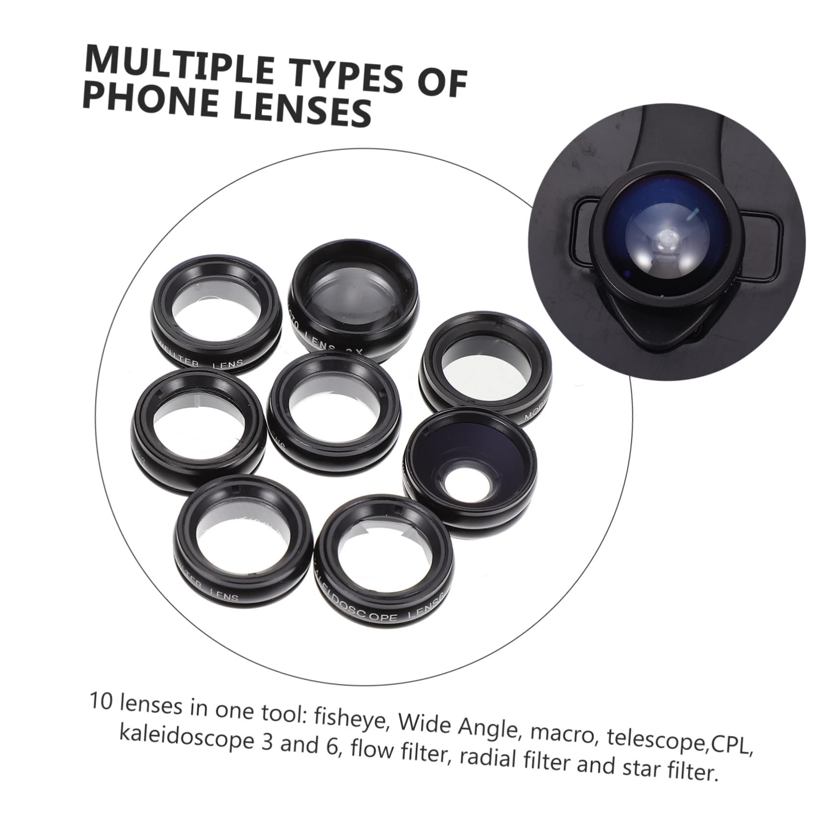 Obiettivo per Telefono Clip di Lenti Macro Wide Angle per Fotocamera Cellulare Realizzato in Lega di Alluminio e Vetro Antigrasso
