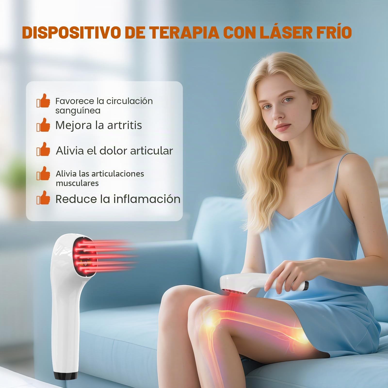 Dispositivo de terapia láser frío para personas, dispositivo de terapia de luz roja de mano con indicador LED, para usar en articulaciones, espalda, rodillas y músculos (4 x 808 nm, 12 x 650 nm)