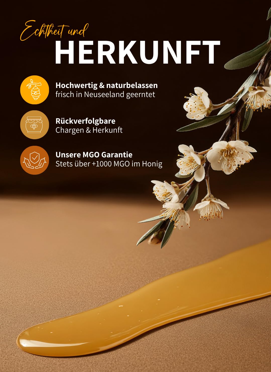 bedrop Manuka Honig mit MGO 1000+ 140g XXL Glas aus Neuseeland | 100% Premium Manukahonig I Zertifizierter MGO Gehalt I lichtgeschützter Glastiegel