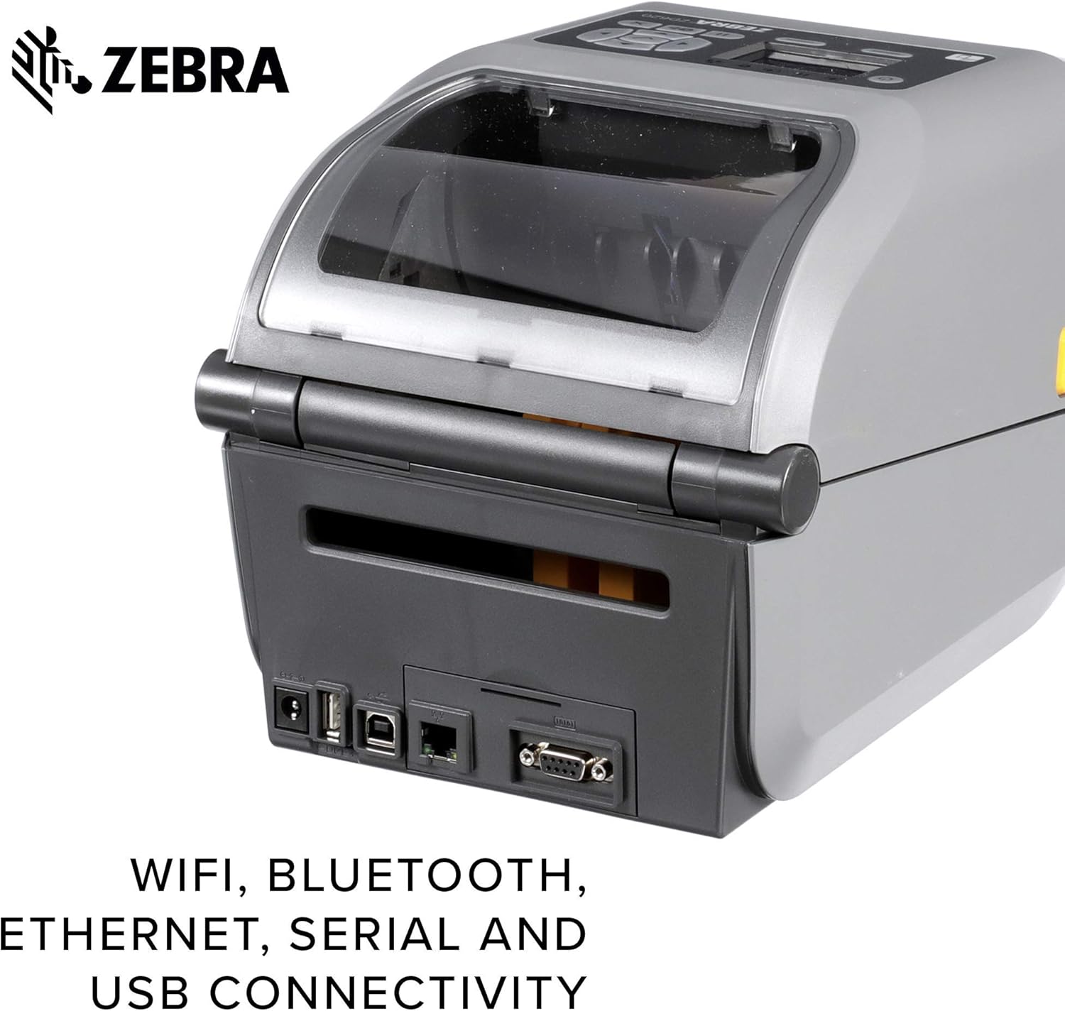 Zebra ZD620t Thermal Transfer Desktop Printer with LCD Screen 203 dpi Print Width 4 in WiFi Bluetooth USB Serial Ethernet ZD62142-T01L01EZ (Renewed)
