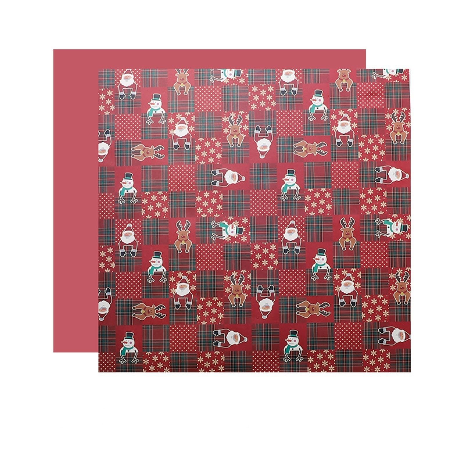 Geschenkpapier 10 Stück Weihnachts-Geschenkpapier, Weihnachtsmann, Schneeflocken, Streifen, Kraftpapier, Blumen-Geschenkpapier Geschenkpapier für Weihnachtsblumenstrauß ( Color : A , Size : 49x49cm )