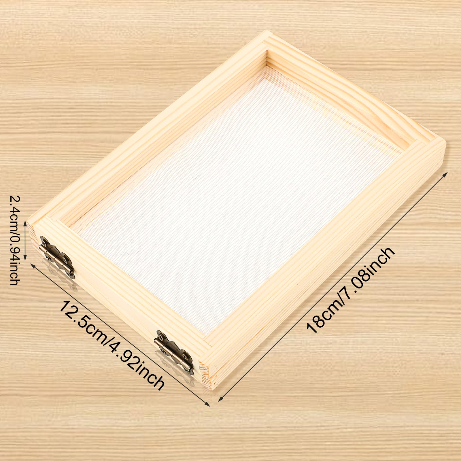 Qianyu Marco de madera A6, 18 x 13 cm, para manualidades, herramientas de tamizado, fabricación de papel de madera, flores secas, marco de madera para arte de papel, manualidades, manualidades