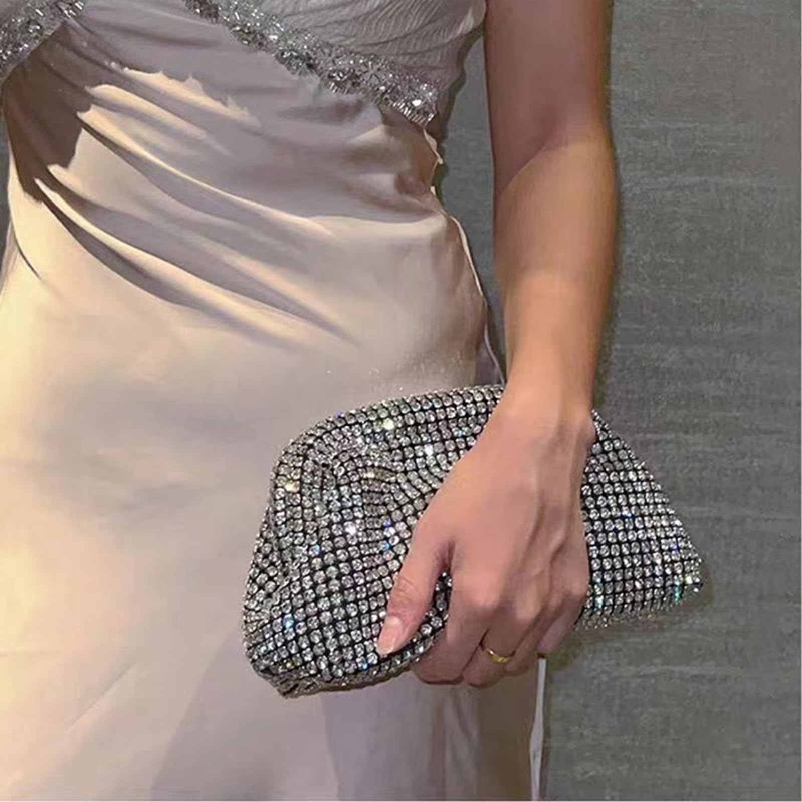 Borsa Clutch Borse di Frizione Serali Fatte A Mano Nuove Cloud Folds E Catene Festa Nozze Crossbody-blue-22x7x14cm