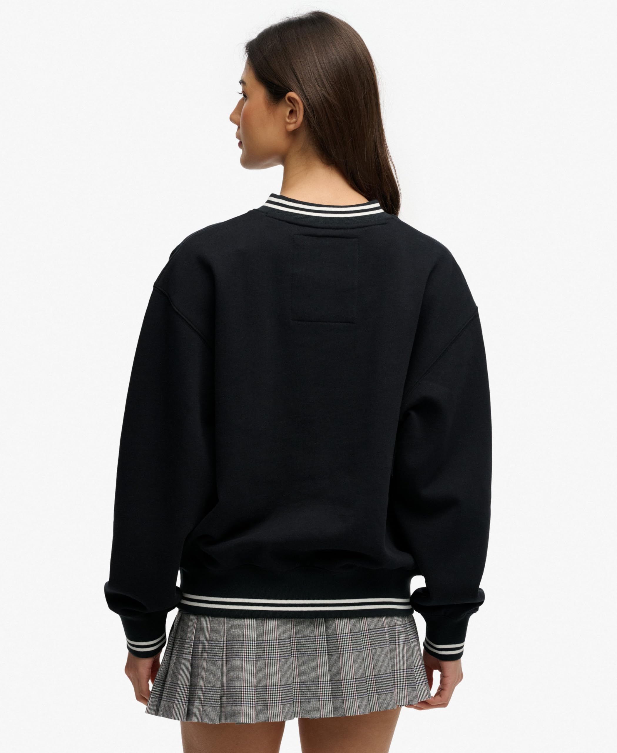 Superdry Country Club Crest Sweat-shirt à col en V pour femme Bleu marine 38