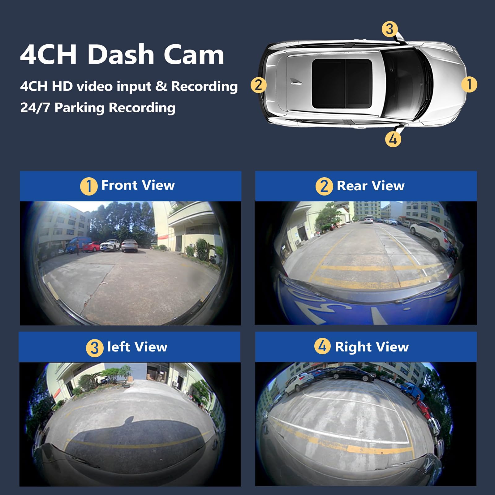 Ai 360° Bird Eye 3Dアラウンドビュー・サラウンドビュー Amazon | BY-J 360度バードビューサラウンドシステム、1080PカーDVR