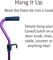 Vista 4 de Crutcheze Soporte para bastones, paquete de 3 unidades, clip flexible para bastones, para andadores, rodillos, scooters, mantiene los bastones al