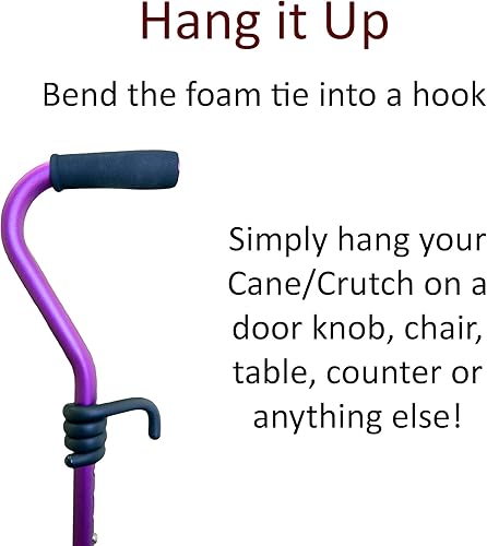 Miniatura 4 de Crutcheze Soporte para bastón, paquete de 3  Clip universal para caminante, rodillo, silla de ruedas, scooter  Accesorio seguro de gancho para