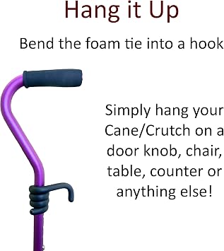 Crutcheze Cane Holder Clip for Walkers, Rollators & Wheelchairs, 3-Pack