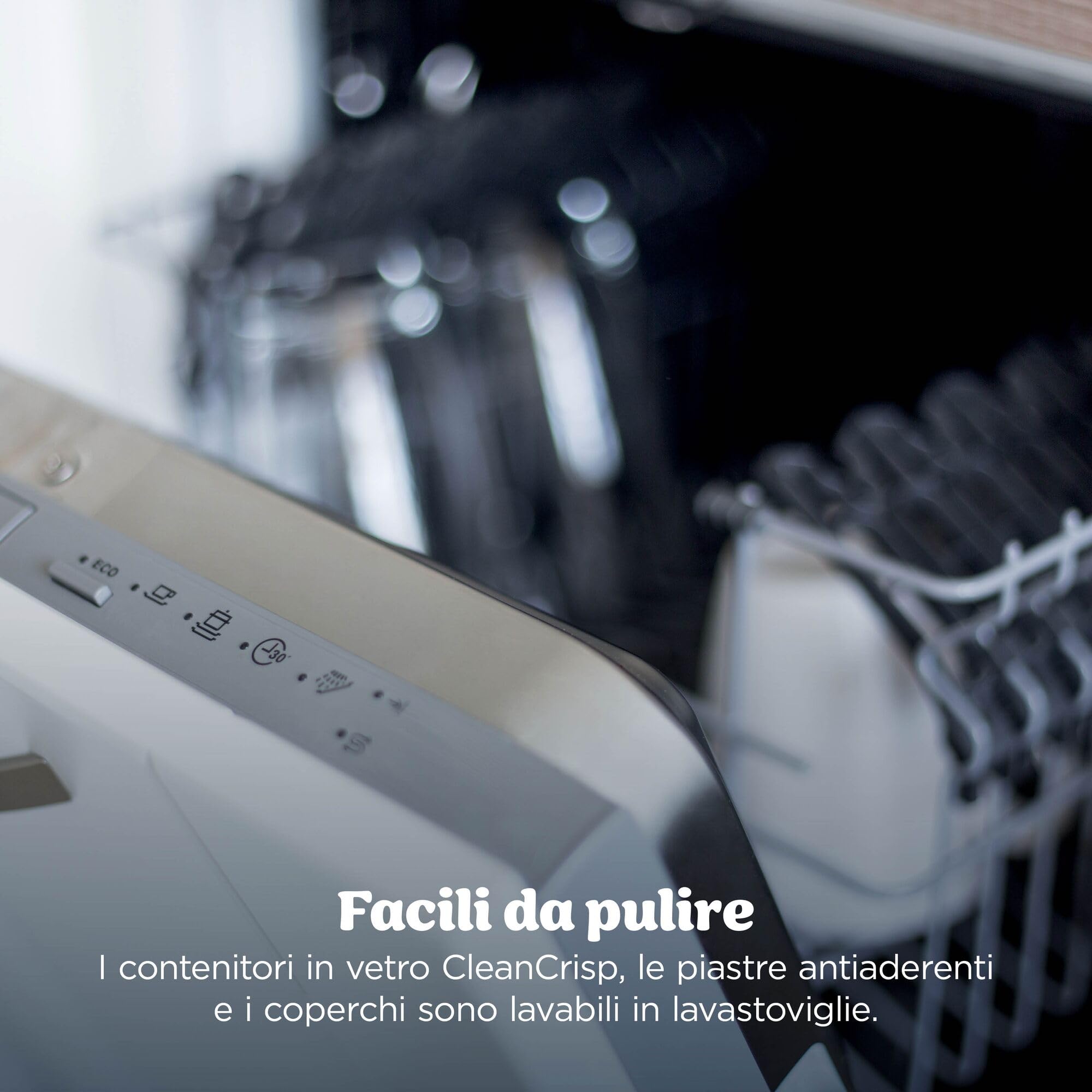 Ninja CRISPi PRO XL Friggitrice ad aria in vetro, 5 programmi di cottura preimpostati, include contenitori in vetro CleanCrisp da 5,7 L e 2,3 L e coperchi, oro chiaro AS090EUSD