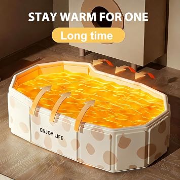 Foldable Bathtub for Children - Multifunctional Portable Bathtub for Children with Drain Plug, Non-Slip Shower Tray, Boys & Girls Bathroom Water Pool, Non-Slip Design, BPA-Free, Pet Wash Shower Basin
