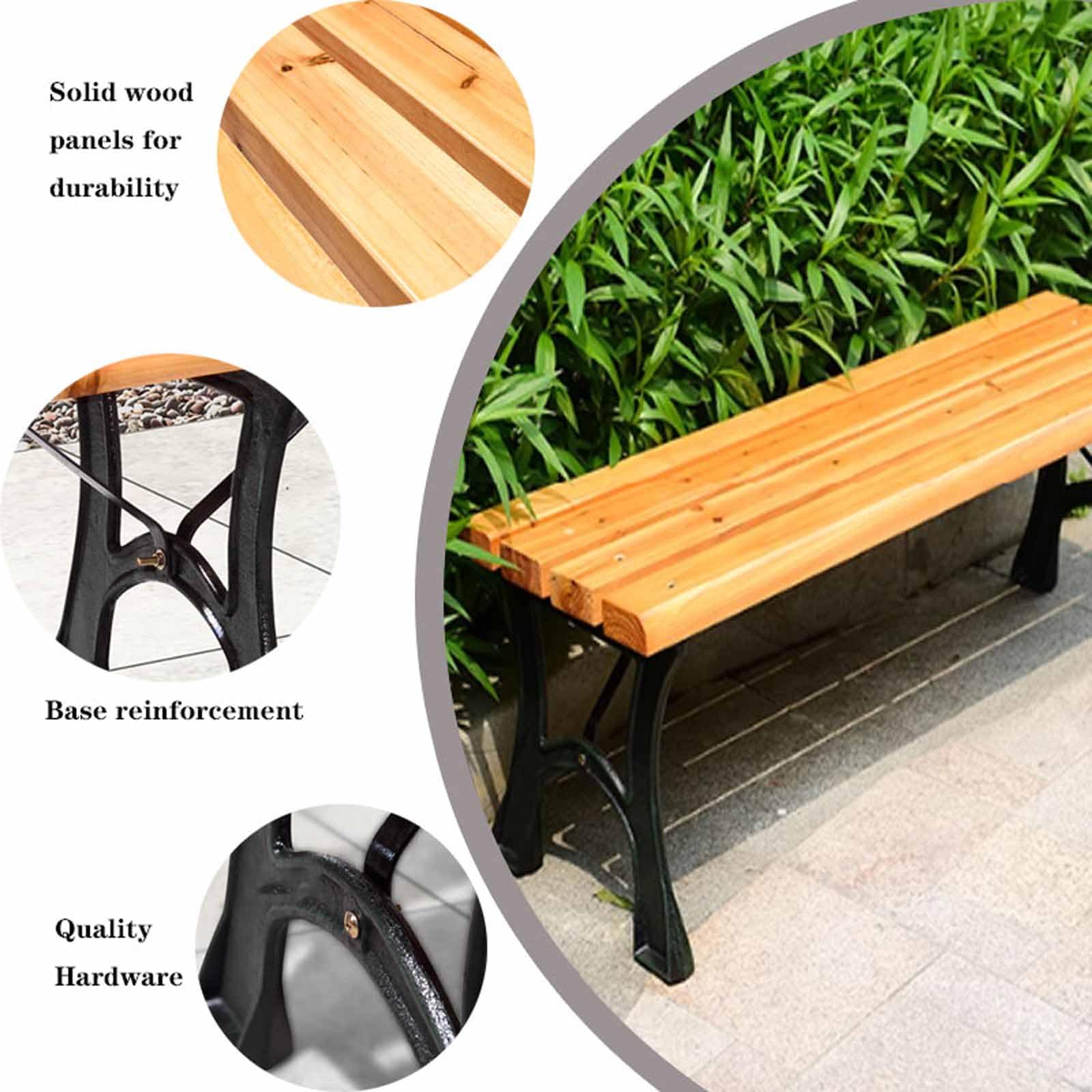 Banco de jardín rústico de Metal y Madera tratada para Exteriores - Capacidad de 300 kg, Jardines, terrazas, Parques y senderos Rurales - Una solución de Asiento Duradera y ele