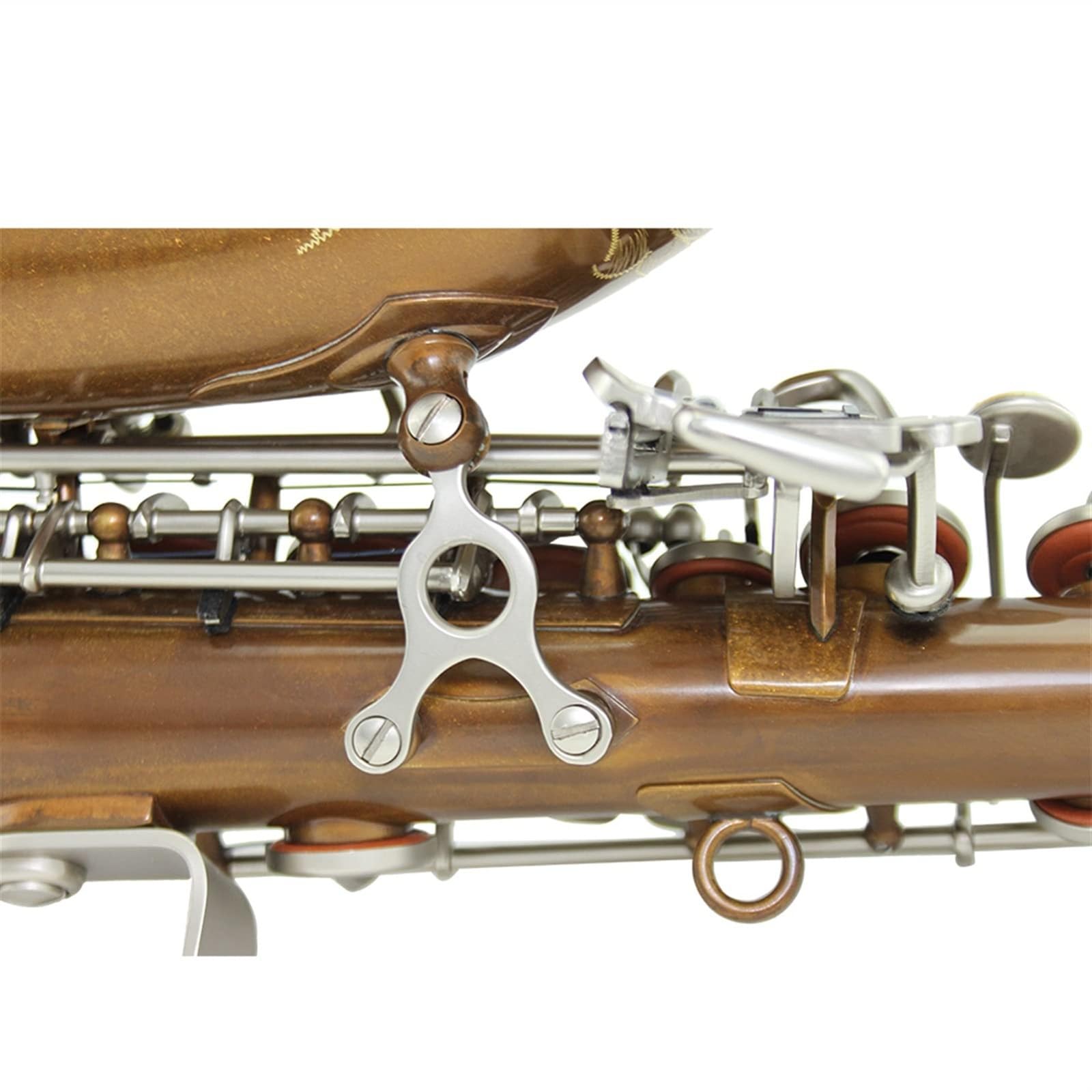 Sax Instruments Corpo in Nichel Antico Chiave placcata in Nichel Satinato Sassofono Soprano Curvo Sax
