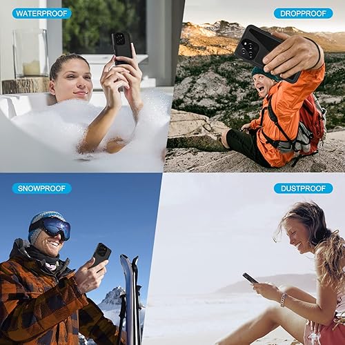 Miniatura 8 de Lanhiem Funda para iPhone 13 Pro, IP68, impermeable, a prueba de polvo, a prueba de golpes, con protector de pantalla integrado, cubierta frontal y