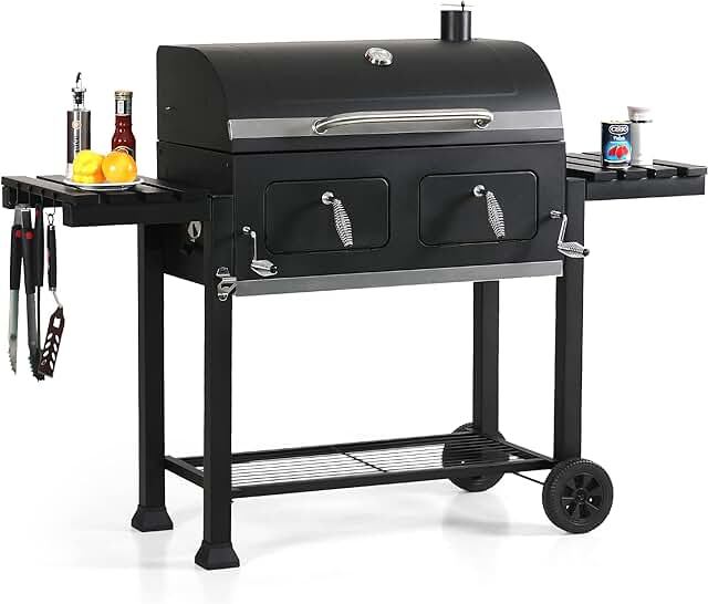 14 Summer Kitchen Ideas for Breezy Outdoor Cooking 107 Captiva Designs Extra Large Charcoal BBQ Grill with Oversize Cooking Are...