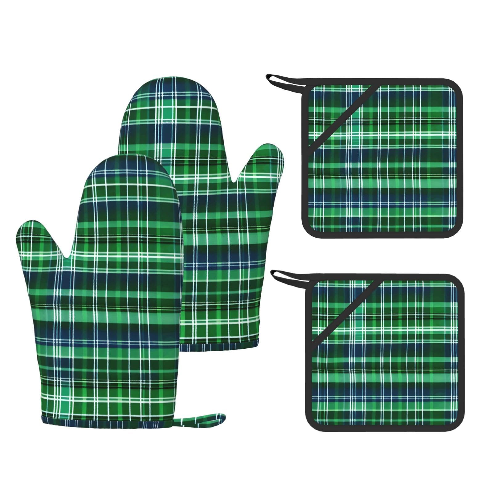 Maniques et maniques en silicone tartan pour sortir vos plats du four