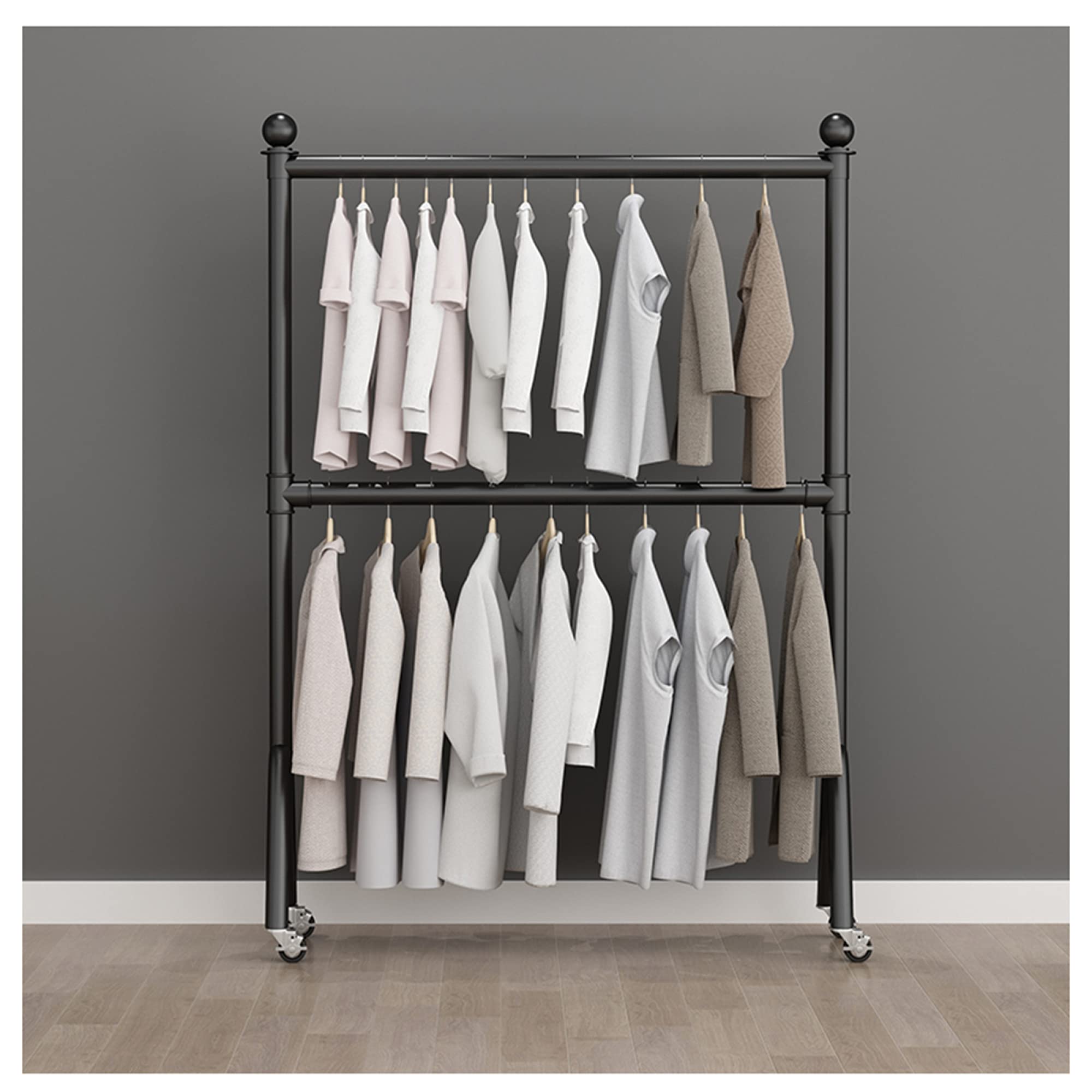 Porte-vêtements sur roulettes pour organiser la chambre ou le dressing