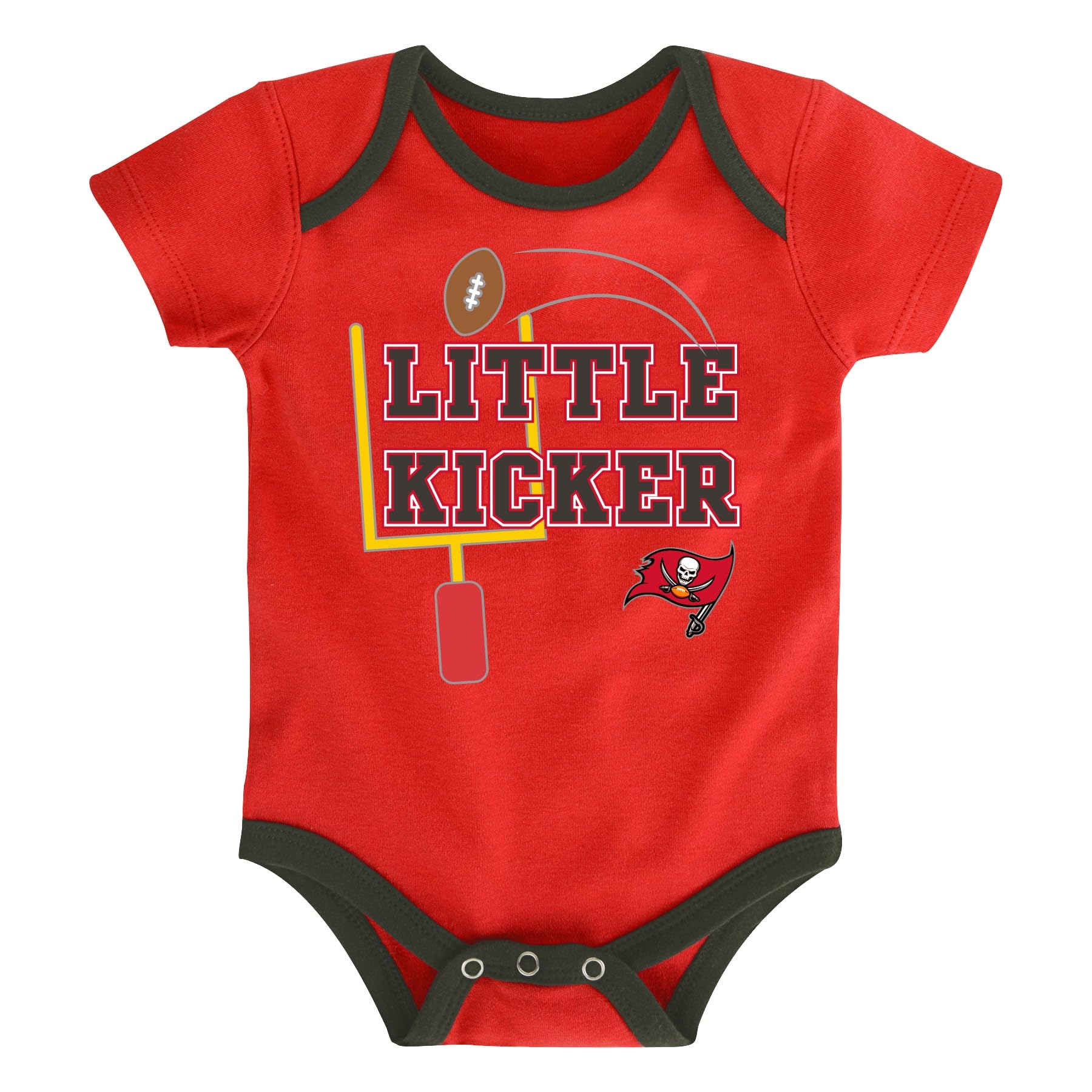 Outerstuff NFL Tampa Bay Buccaneers Boys 3 Points 3 Pack Bodysuit Set, Red, 3 Months