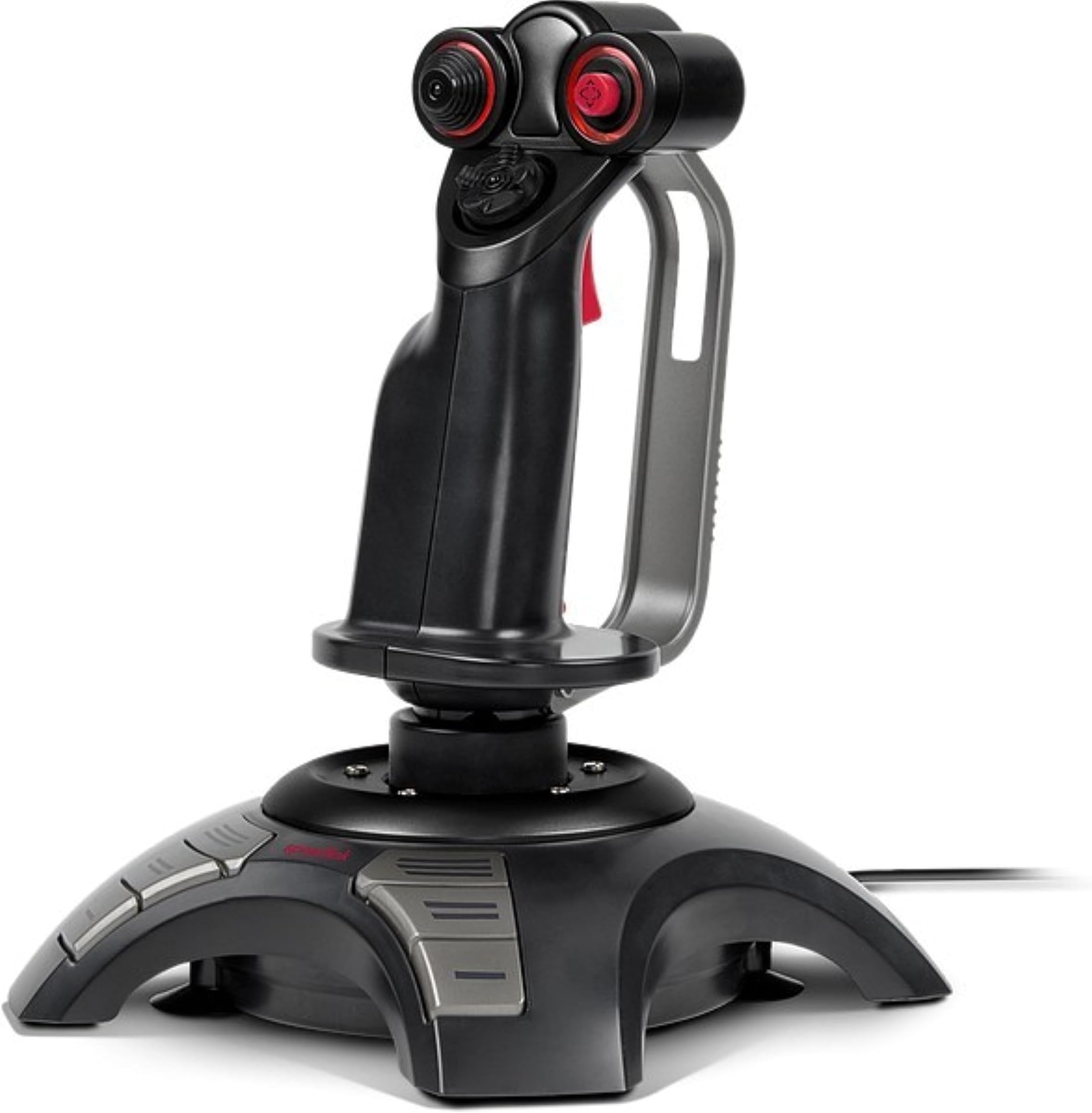 Speedlink Phantom Hawk Gaming Flight Stick for PC SL-6638-BK, Throttle Controller, 3 Control Dimensions, 8-Way Coolie Hat, Force Vibration, 12 Assignable Fire Buttons, Black