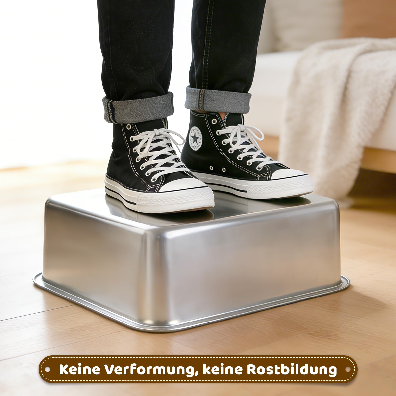 Katzenklo Edelstahl, Katzentoilette mit Schaufel und Streumatte,Katzenklo Edelstahl Kratzfest antihaftbeschichtet, geruchsresistent rutschf (XXL)