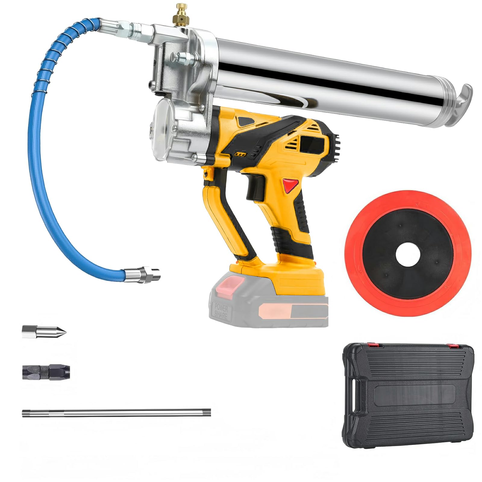 Akku Fettpresse, 12000 PSI Leistungsstarkes Elektrische Fettpresse für Makita 18V Akku, Professionelle Fettpresse Akku mit 50cm Schlauch (Ohne Akku)