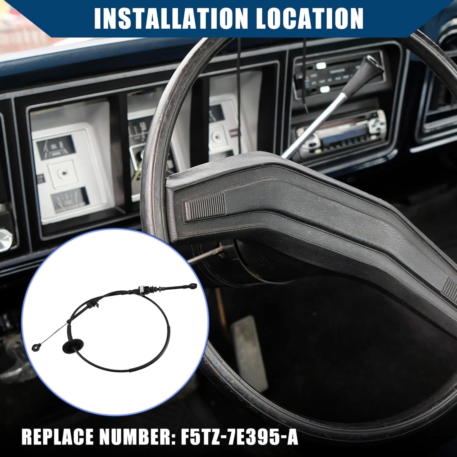 Trans Gear Shift Cable Compatible With F250 F350 1992 1993 1994 1995 1996 1997 Car Automatic Transmission Shift Cable Replace F5TZ-7E395-A F2TZ-7E395-B