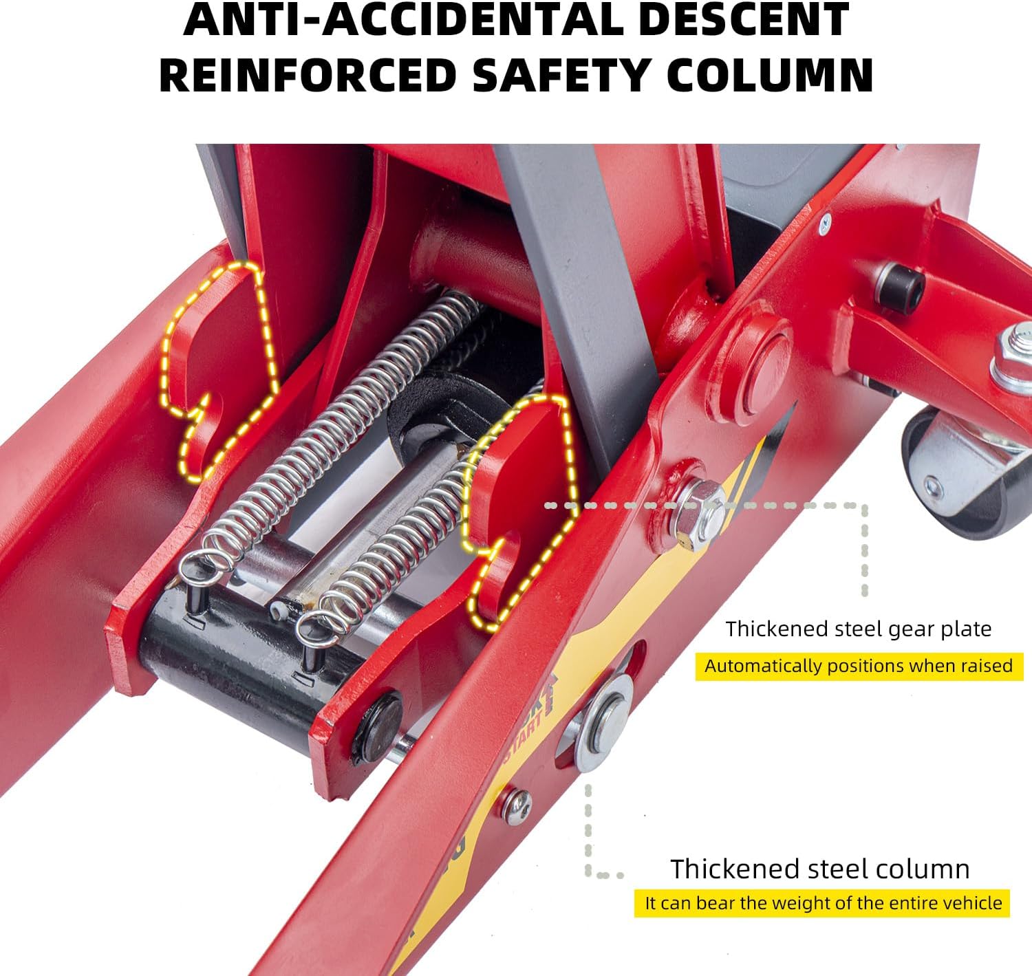 【Upgraded】 Safety Floor Jack System 3.5 Ton (7000 lbs) Automatically Locking After Lifting for Double Safety 2-in-1 Hydraulic Jack with Integrated Jack Stand Quick Lift for Car, SUV, Truck & Garage