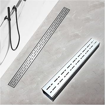 304 Stainless Steel Channel Drain, U-shaped Trench Drain System with 1.4/2/2.8/4/6 inch Width Drain Grate, Removable French Drain for Yard Garden Landscape DrivewayWxH-15x4cm/6x1.6in