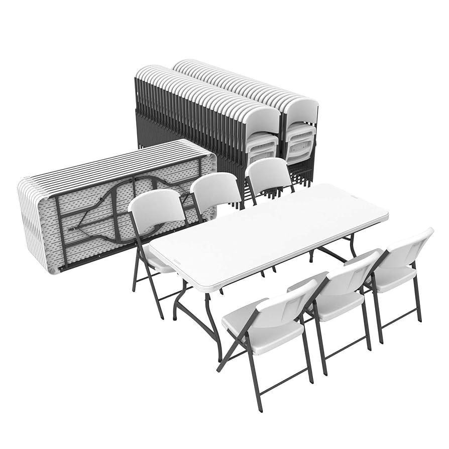Amazon.com: Lifetime Folding Table and Chair Set, White