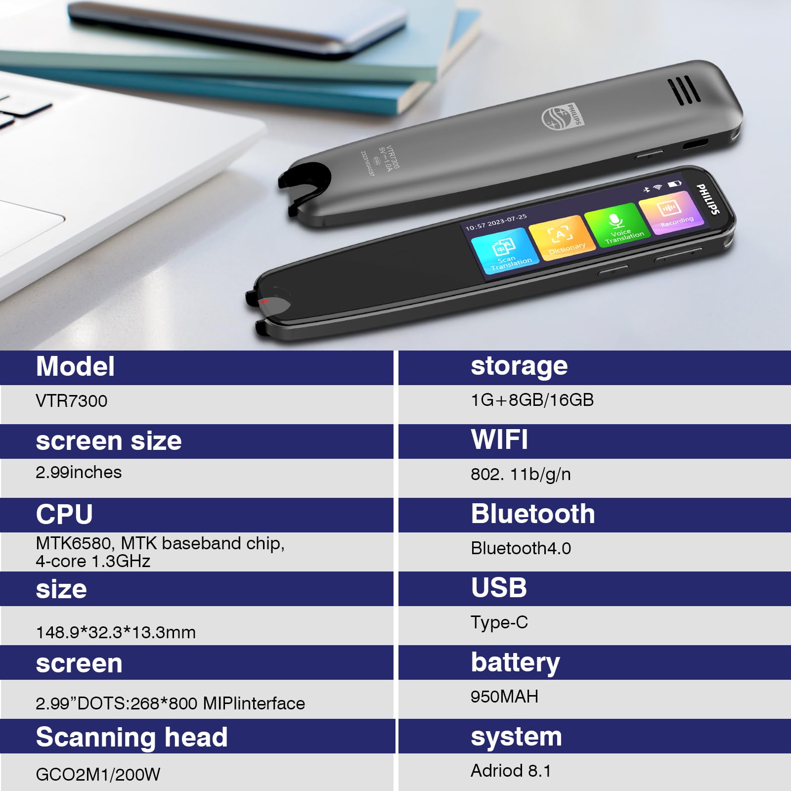 Fockety WiFi Stiftscanner - Text-zu-Sprache Scanner Für Legasthenie, Mit Touchscreen & Übersetzer