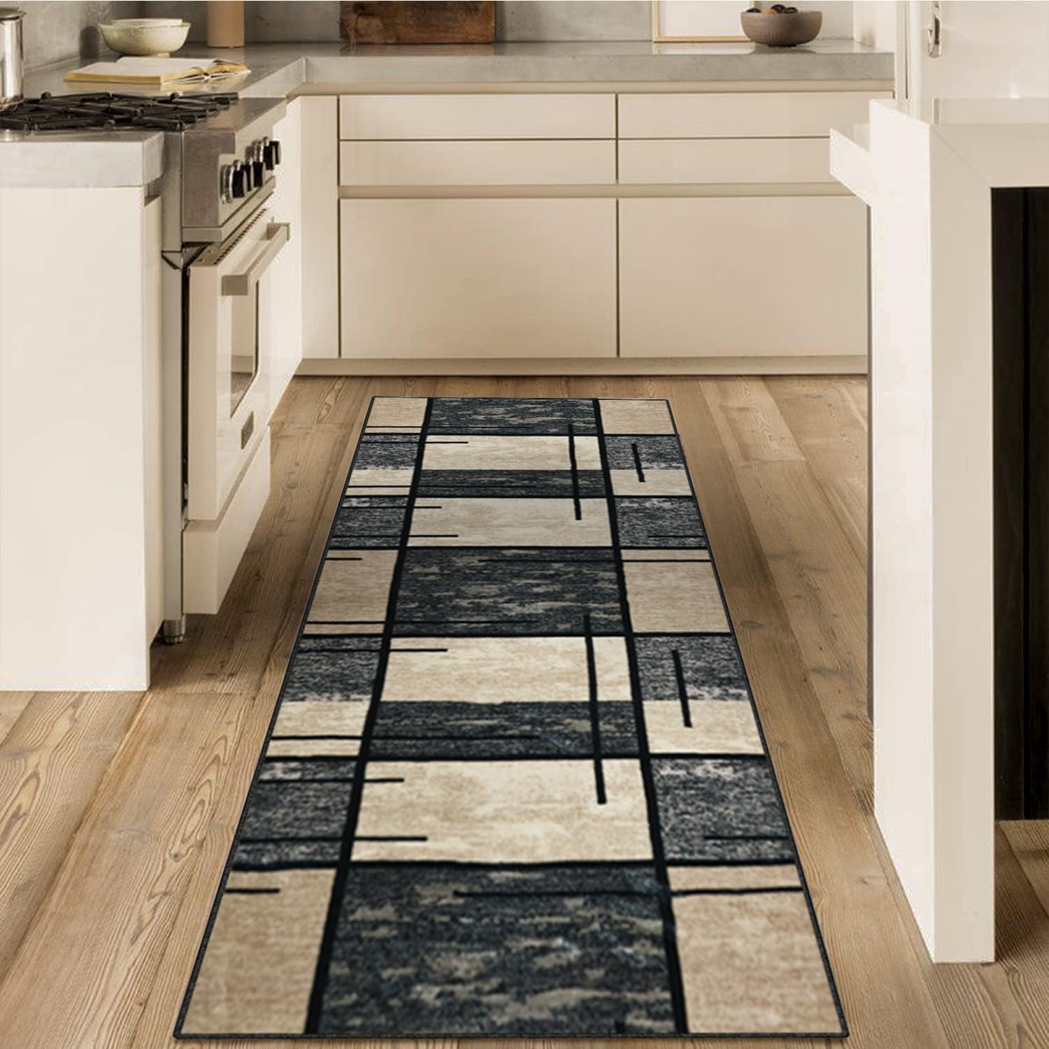 Alfombra de pasillo lavable antimanchas antideslizante pelo corto moderna de 60x240cm