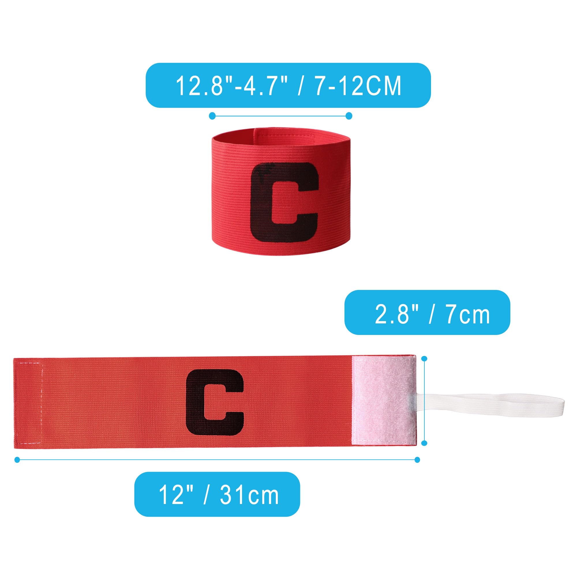 Lot De 5 Brassards Capitaine Football élastiques En Nylon – Adultes Et Ados, Volleyball Aussi