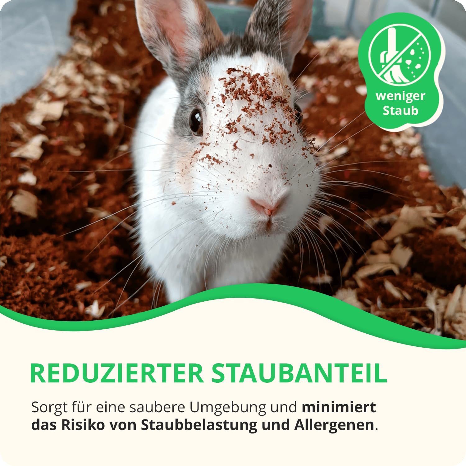 Einstreu aus 100% Kokosfasern – Kleintiereinstreu staubfrei, geruchsbindend und sanft zu Pfoten – perfekt als Streu für Hamster, Kaninchen, Meerschweinchen UVM. (1x40 Liter)