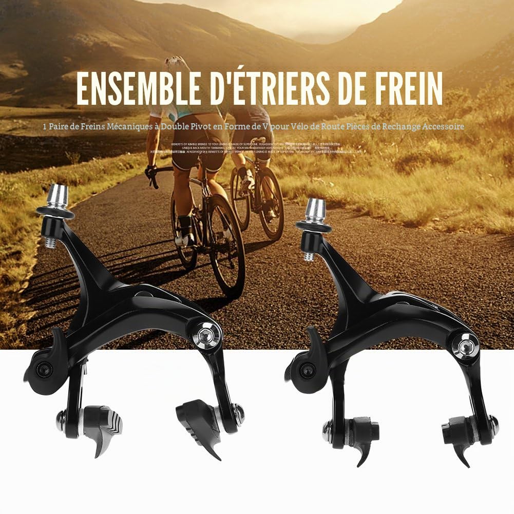 Tbest Étrier de frein de vélo, 1 paire de frein de vélo, ensemble de frein en V, alliage d'aluminium, VTT, accessoire de réparation de vélo de route de montagne