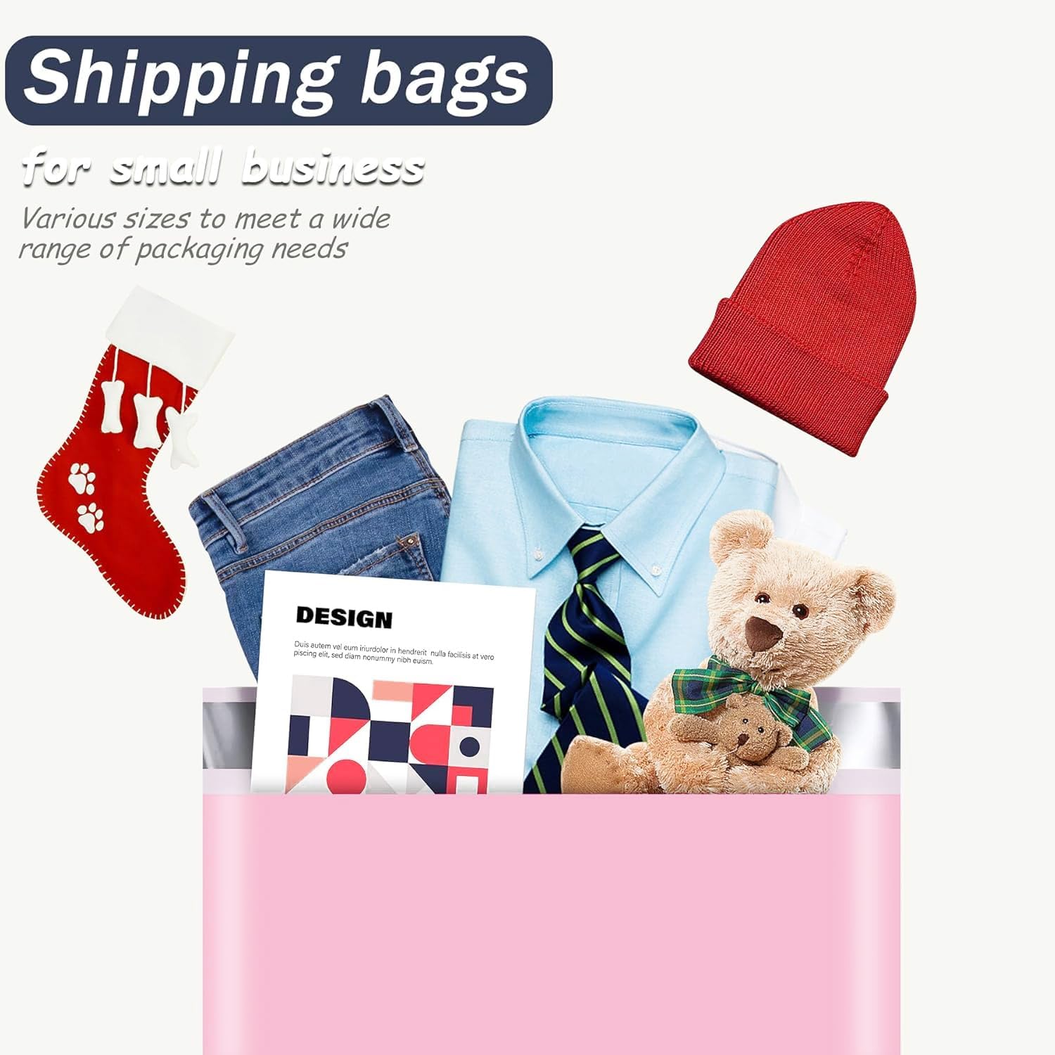 Large Poly Mailers 14.5x19 Inch 100PCS, 5-Layer Self-Seal Waterproof Large Shipping Bags for Clothes, Books, Mailing, E-commerce Packaging,Tear-Proof Shipping Envelopes Poly Bags for Business