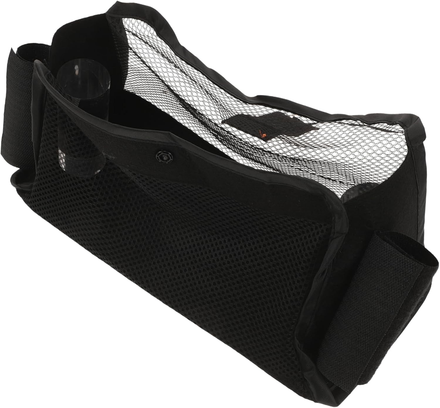 SECFOU Stroller Storage Organizer Basket for Babies Portable Mesh Hanging Storage Bag with Adjustable Straps Compatible with Most Strollers for Nursery and Travel Black
