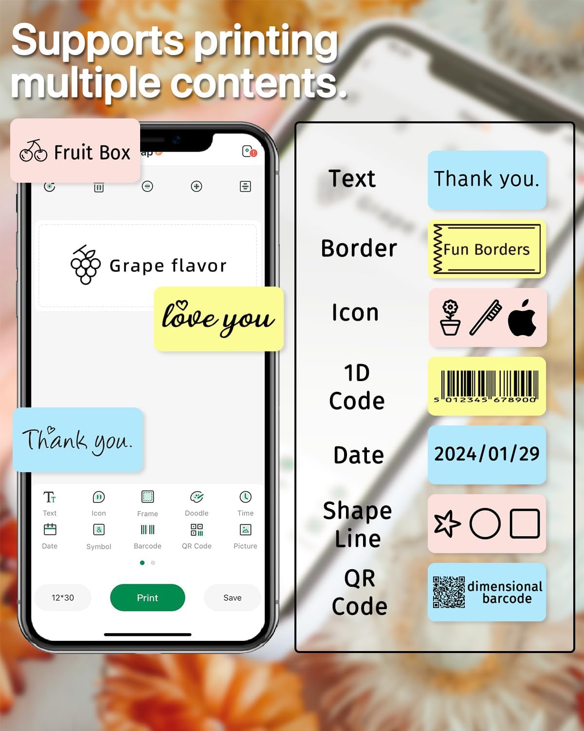 iEager Label Maker Tape, 15mm x 30mm, 3 Color Sticker Thermal Paper, Household Storage Labels, Self-Adhesive Label Tape, Set of 3 - Image 6