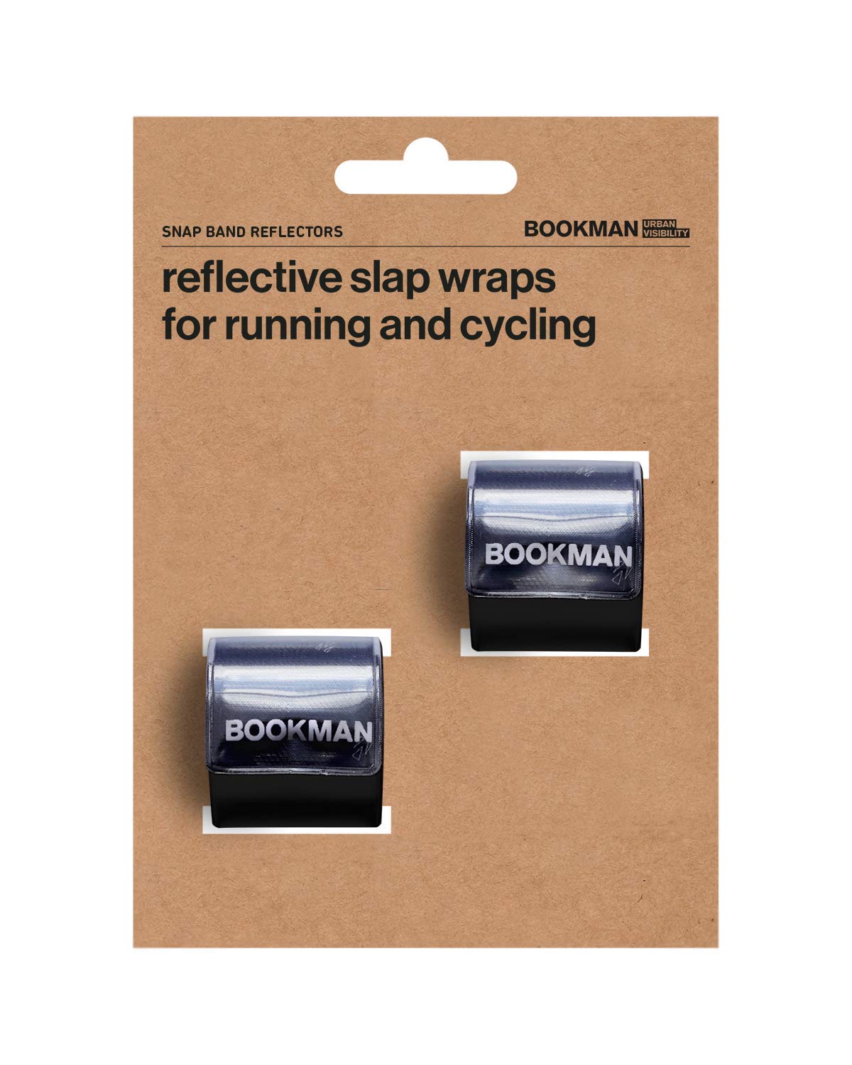 BookmanSnap Band Reflectors | Reflective Snap Wraps For Running & Cycling | Highly Reflective Wearable Snap Safety Armbands (Pack of 2), Black