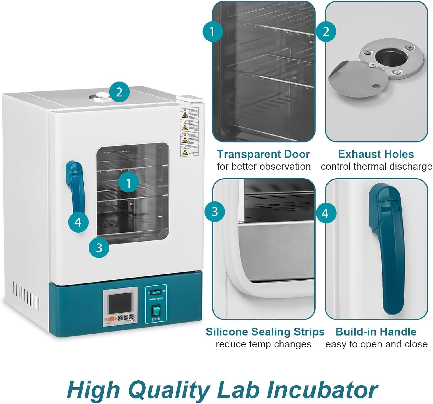 Towallmark 20L Lab Incubator Precise Temperature Control 0-65℃, Scientific Digital Incubator Constant-Temperature Microbiological Laboratory Incubator for Culture Seed Germination Medical Science
