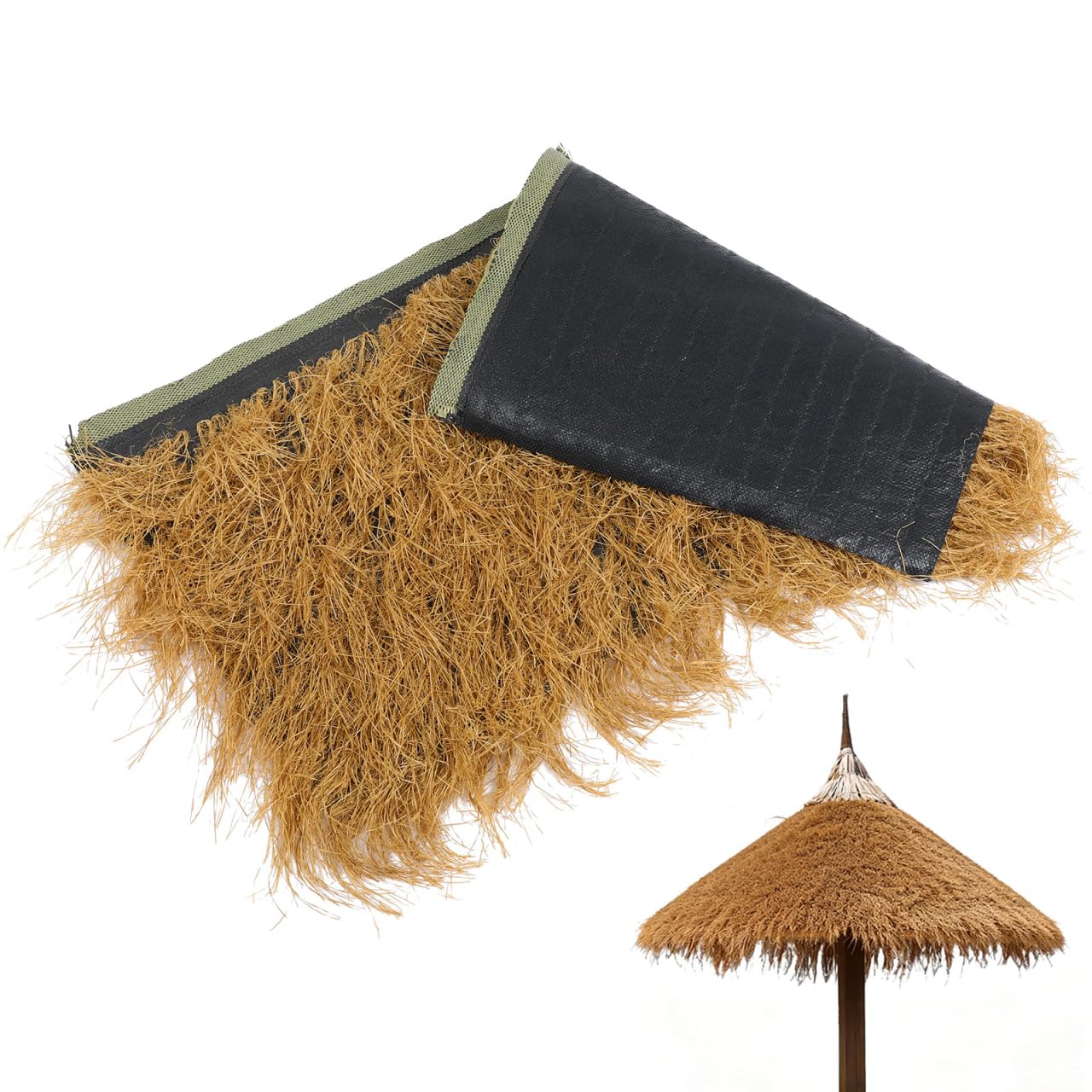 Yardwe Artificial Thatch Roof Decoration Faux Straw Roof Covering Garden Decor for Patio Balcony Restaurant Gazebo Decorations Outdoor 100X50 cm