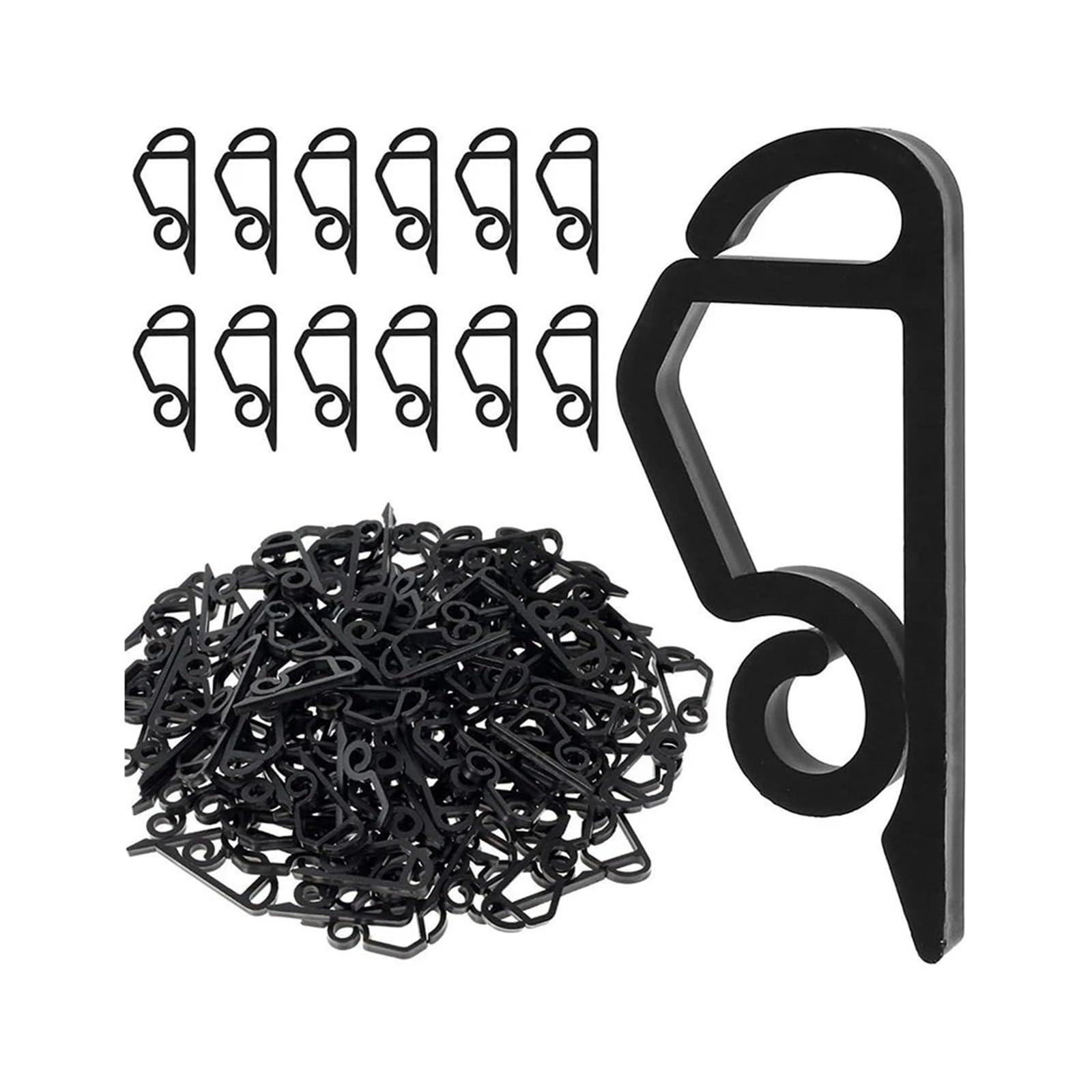BAYNOPURIN Outdoor Light Hook 20/50Pcs Outdoor Gutter Hooks Christmas Light Clip Weatherproof Cable Wire Rope Holder for String Lights Holiday Decor(50Pcs Black)