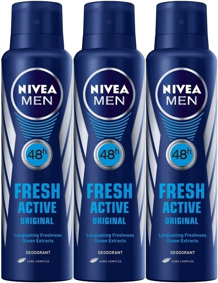 Nivea Men 48 Hour Fresh Active Deodorant Spray ,150 Ml (Pack Of 3)