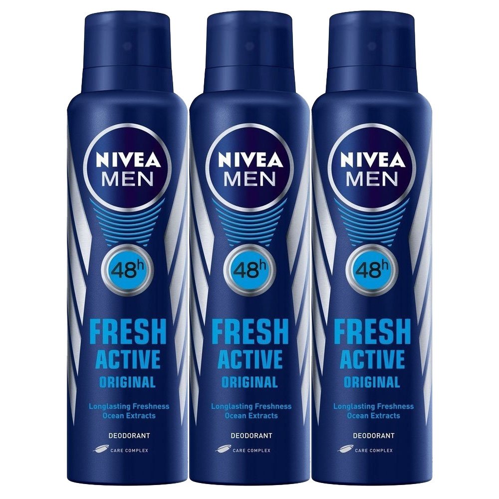 NIVEAMen 48 Hour Fresh Active Deodorant, 150ml (Pack of 3)