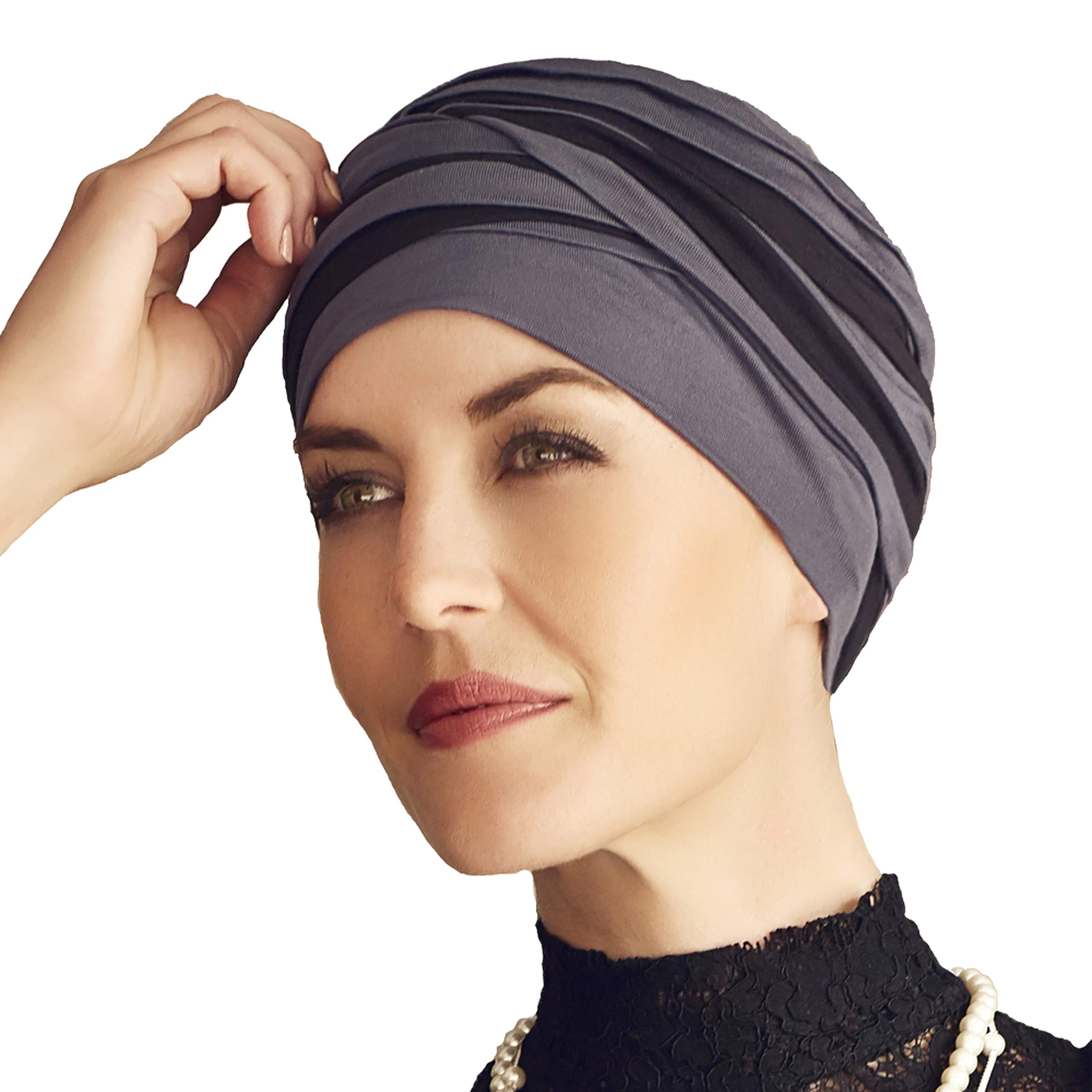 Christine Headwear Women's Shanti turban Headband, BLUE/BLACK, One Size
