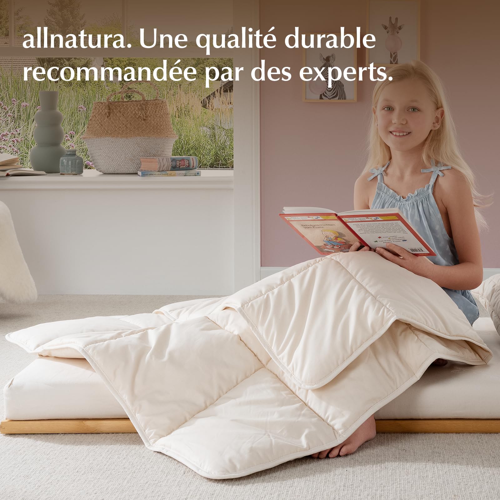 allnatura COTONA-Bambini Plaid chaud pour enfant 100 x 150 cm Fabriqué en Allemagne Couleurs naturelles – Certifié GOTS et 100 % coton bio – Couverture certifiée sans substances nocives pour