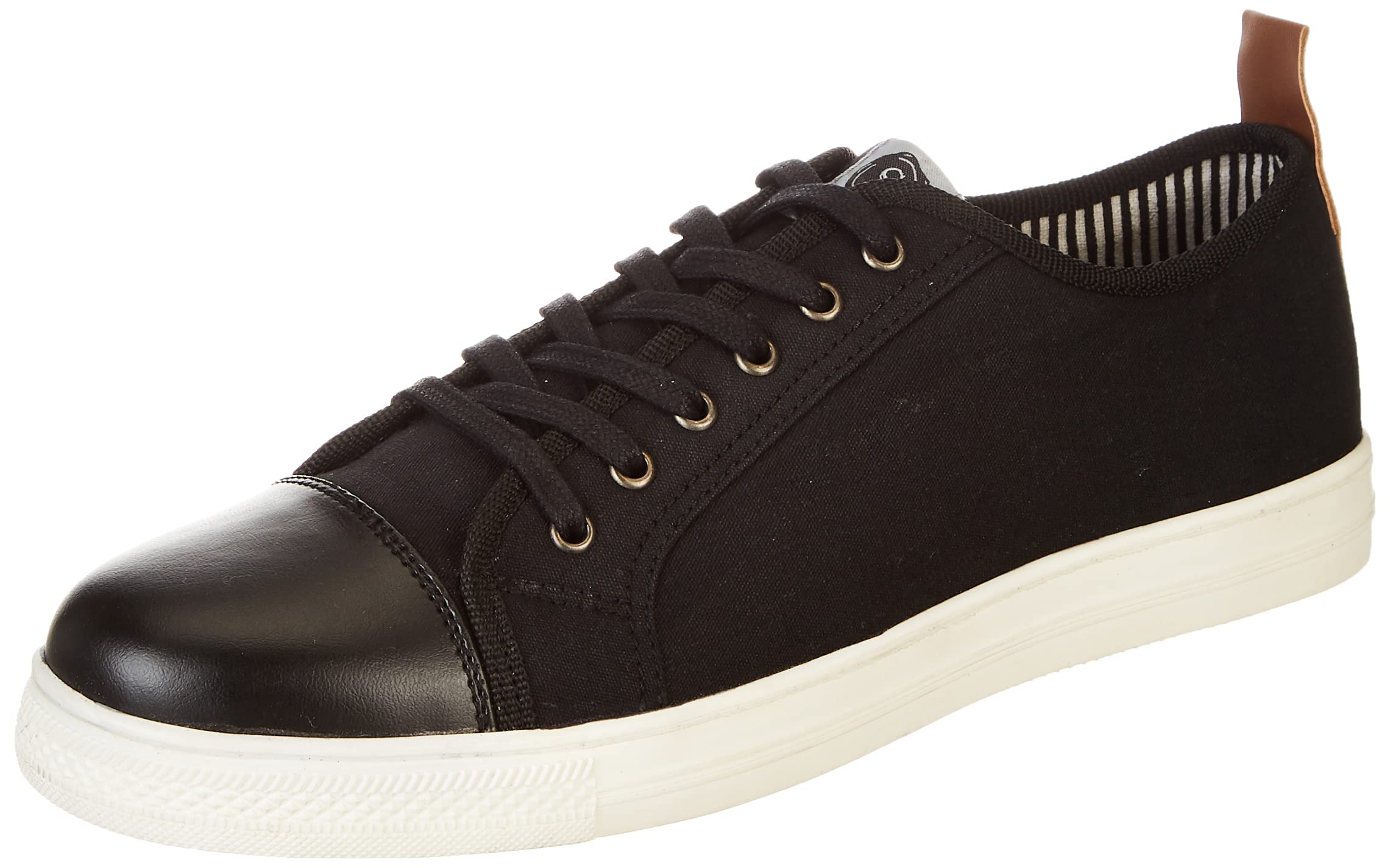 Amazon Brand - Symbol Mens Captoe Black Sneaker_8 UK (SS22-GU-CNVS-2) (B09VK9VLKV) Amazon Price History, Amazon Price Tracker