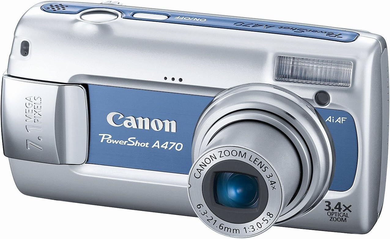 Canon PowerShot A470 7.1MP Digital Camera with 3.4x Optical Zoom (Blue)