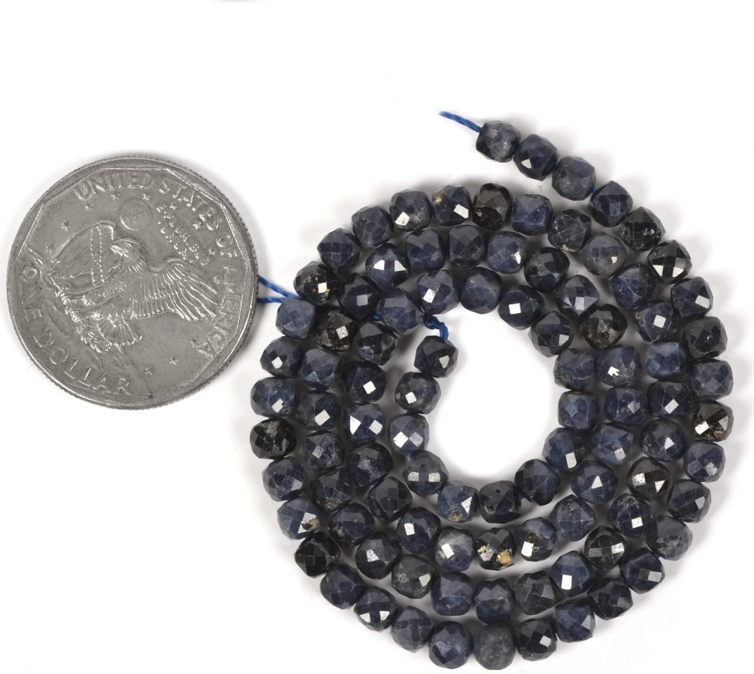 Natural Sapphire Gemstone 4mm Faceted Cube Square Loose Beads 16 Inch for DIY Jewelry Making Beads - Image 2