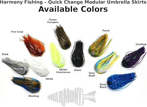 Miniatura 3 de Harmony Fishing - Faldas modulares de cambio rápido para plantillas de pesca, cebo giratorio, buzzbaits, señuelos, cebos (paquete de 10)